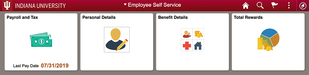 image of employee self service homepage