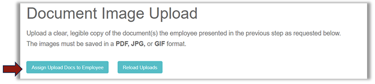Documant Image Upload screen 1