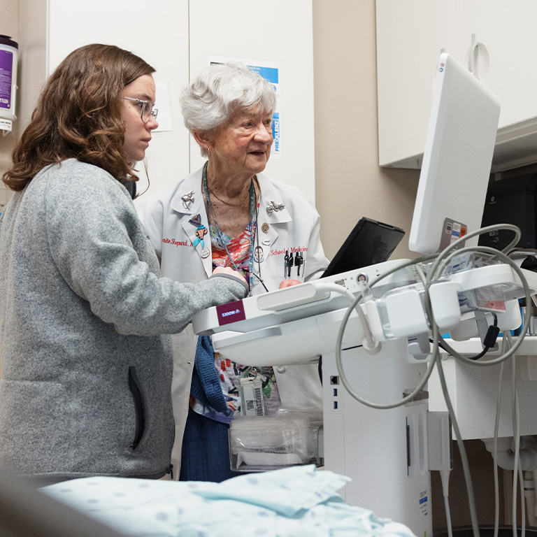OBGYN professor with IU School of Medicine student